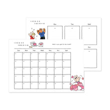 Load image into Gallery viewer, Monolike Happy and Lucky A4 Monthly + Weekly Planner pad, Letter + Dancing SET - Academic Planner, Weekly &amp; Monthly Planner, To-do list, Note pad, Scheduler
