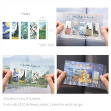 Load image into Gallery viewer, Monolike Magnetic Bookmarks Art Van Gogh ver.1 + ver.2 + Monet, 15 Pieces
