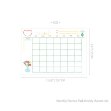 Load image into Gallery viewer, Monolike Ordinary days A4 Monthly + Weekly Planner pad, Vase+ Lamp SET - Academic Planner, Weekly &amp; Monthly Planner, To-do list, Note pad, Scheduler
