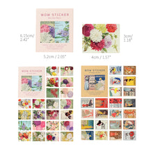 Load image into Gallery viewer, Monolike Wow Sticker Ancien fleur + Vintage poster set - Mini Size Cute Stickers, Square Stickers
