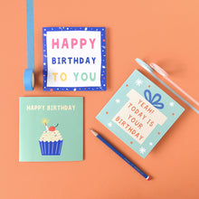 Load image into Gallery viewer, Monolike PAPER THINGS L , POP POP BIRTHDAY 6P B SET - Greeting card, Folding card, Cards Assortment, Birthday, Thinking of You, 6 cards +  6envelopes, 135x135mm
