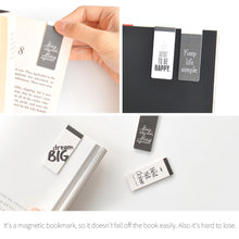 Load image into Gallery viewer, Monolike Magnetic Bookmarks Typography ver.1 + ver.2, 10 Pieces
