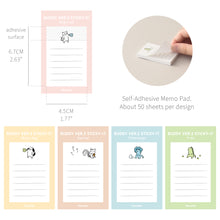 Load image into Gallery viewer, Monolike Buddy Ver.2 Sticky-it - 5p Set Self-Adhesive Memo Pad 50 Sheets
