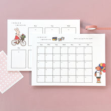 Load image into Gallery viewer, Monolike Happy and Lucky A4 Monthly + Weekly Planner pad, Camera + Bicycle SET - Academic Planner, Weekly &amp; Monthly Planner, To-do list, Note pad, Scheduler
