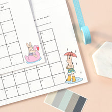 Load image into Gallery viewer, Monolike Happy and Lucky A4 Monthly + Weekly Planner pad, Camping + Reading SET - Academic Planner, Weekly &amp; Monthly Planner, To-do list, Note pad, Scheduler
