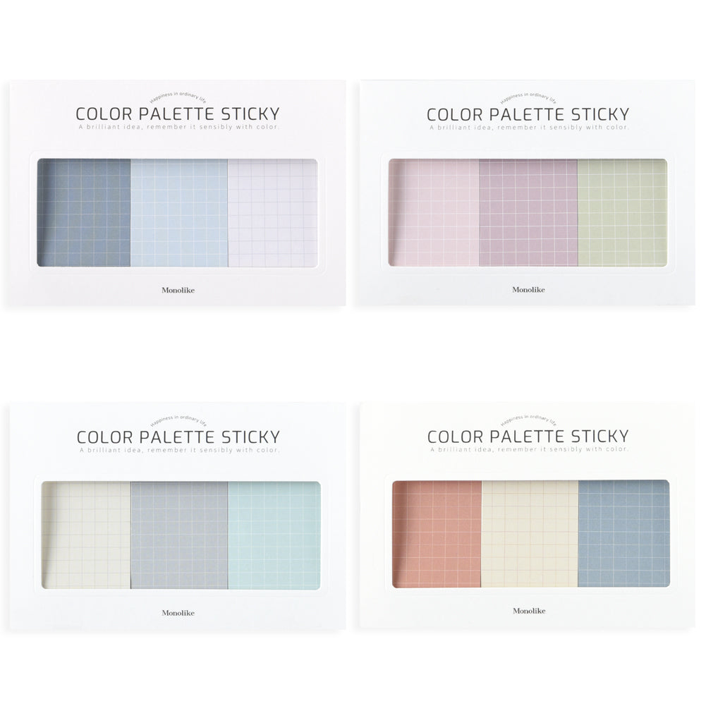 Monolike Color Palette Sticky Grid 300 D Set 4p - Self-Adhesive Memo Pad 30 sheets
