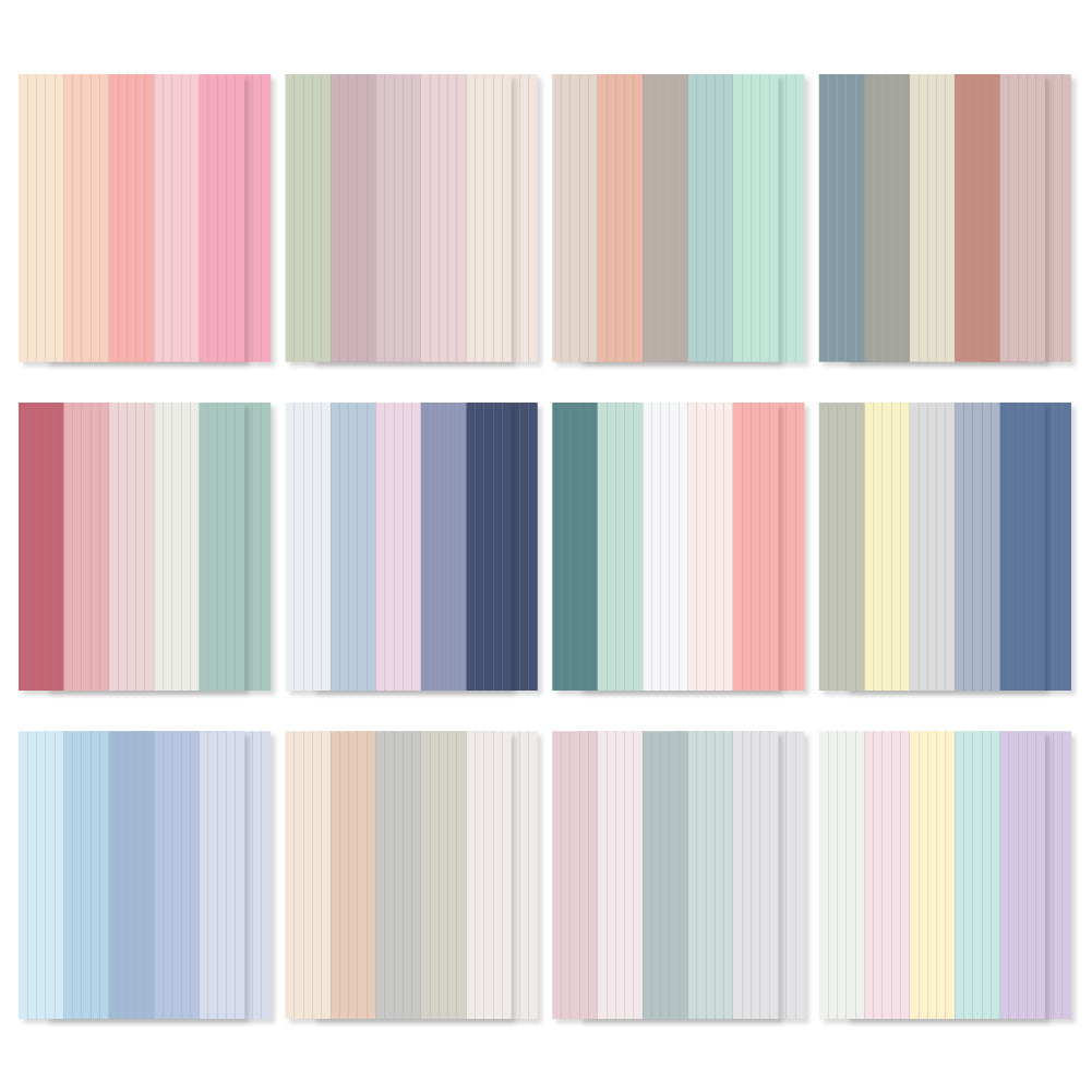 Monolike Diary Deco Palette Line Stickers SET - 24 sets of 12 designs