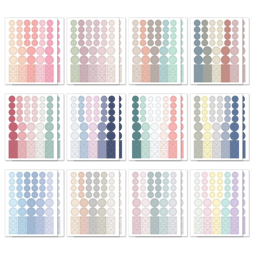 Monolike Diary Deco Palette Stickers SET - 24 sets of 12 designs