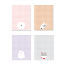 Load image into Gallery viewer, Monolike Memopad Doggy design SET - 4 Packs, 4 Different Designs, 100 Sheets Per Pad, Total 400 Sheets, Note pads, Writing pads
