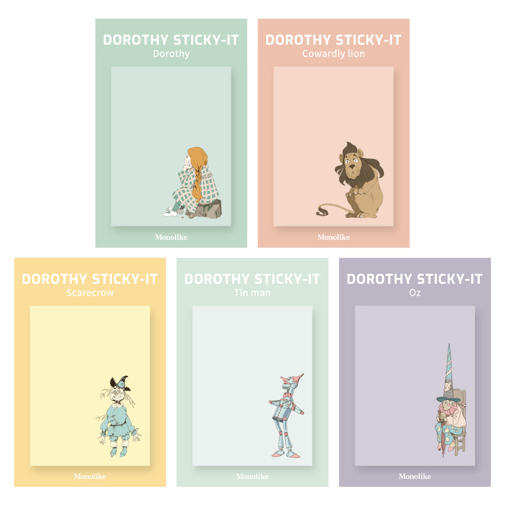 Monolike Dorothy Sticky-it - 5p Set Self-Adhesive Memo Pad 50 Sheets