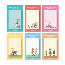 Load image into Gallery viewer, Monolike Happy and Lucky Sticky-it - 6p Set Self-Adhesive Memo Pad 50 Sheets
