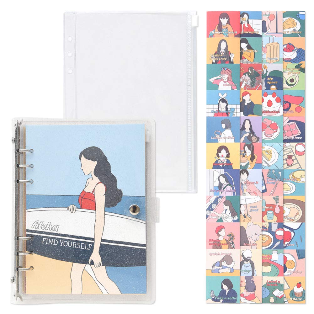 Monolike A5 FALL IN NEWTRO Diary Set, Surfing board - Yearly Plan, Monthly plan, Weekly Plan, Scheduler, Illustration Diary