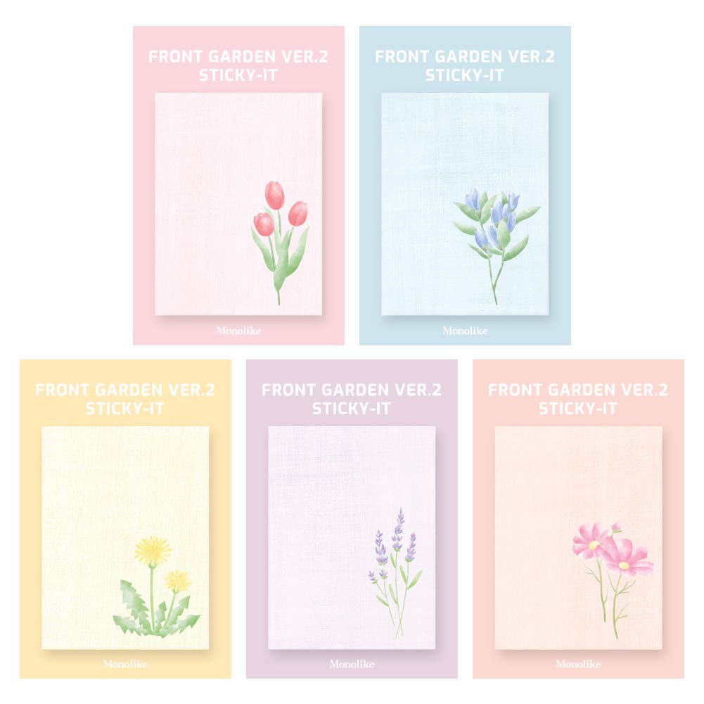 Monolike Front Garden Ver.2 Sticky-it - 5p Set Self-Adhesive Memo Pad 50 Sheets