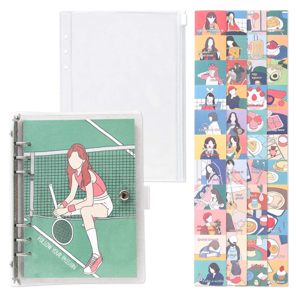 Monolike A5 FALL IN NEWTRO Diary Set, Tennis - Yearly Plan, Monthly plan, Weekly Plan, Scheduler, Illustration Diary