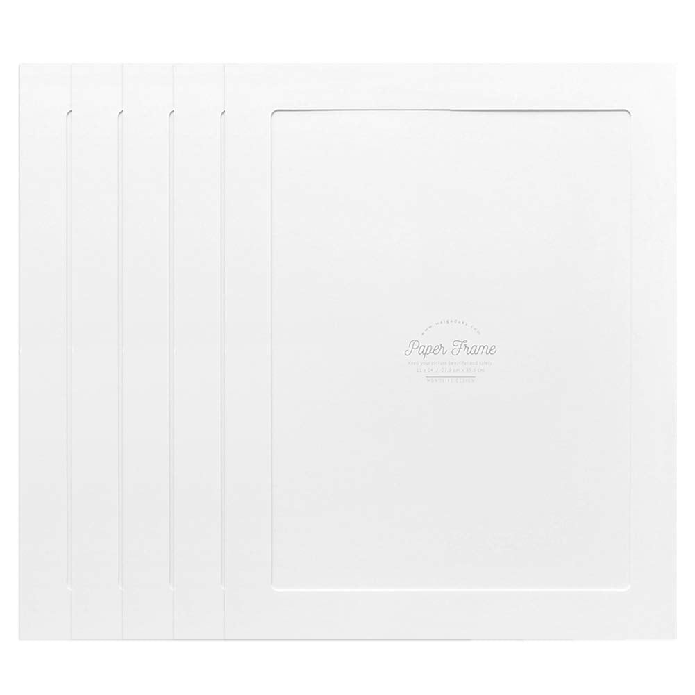 Monolike Paper Photo Frames 11x14 Inch White 5 Pack - Fits 11