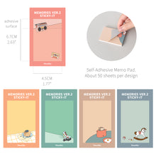 Load image into Gallery viewer, Monolike Memories Ver.2 Sticky-it - 5p Set Self-Adhesive Memo Pad 50 Sheets
