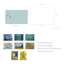 Load image into Gallery viewer, Monolike Message Gogh Card - Mix 40 Mini Postcards, 20 envelopes Package
