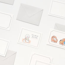 Load image into Gallery viewer, Monolike Message Blank gray Card - Mix 40 Mini Postcards, 20 envelopes Package
