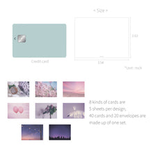 Load image into Gallery viewer, Monolike Message Feeling Violet Card - Mix 40 Mini Postcards, 20 envelopes Package
