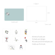 Load image into Gallery viewer, Monolike Message Buddy Card - Mix 40 Mini Postcards, 20 envelopes Package
