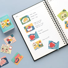 Load image into Gallery viewer, Monolike Wow Sticker Fall in newtro ver.1 + ver.2 Set - Mini Size Cute Stickers, Square Stickers
