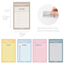 Load image into Gallery viewer, Monolike Planning Sticky-It - 5p Set Self-Adhesive Memo Pad 50 Sheets
