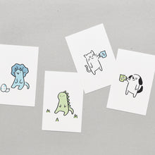 Load image into Gallery viewer, Monolike Buddy ver.2 Postcards - mix 12 pack, unique and cute 12 animal postcards
