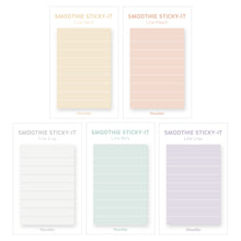 Load image into Gallery viewer, Monolike Smoothie Line Sticky-it - 5p Set Self-Adhesive Memo Pad 50 Sheets
