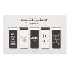 Load image into Gallery viewer, Monolike Magnetic Bookmarks Typography ver.2, Set of 5
